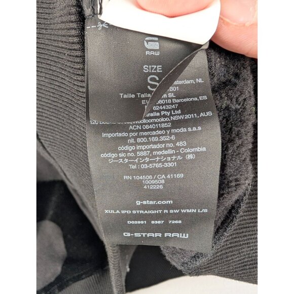 G-Star Raw Shirt Womens Small Black Straight Fit Graphic Sweatshirt - Picture 7 of 9